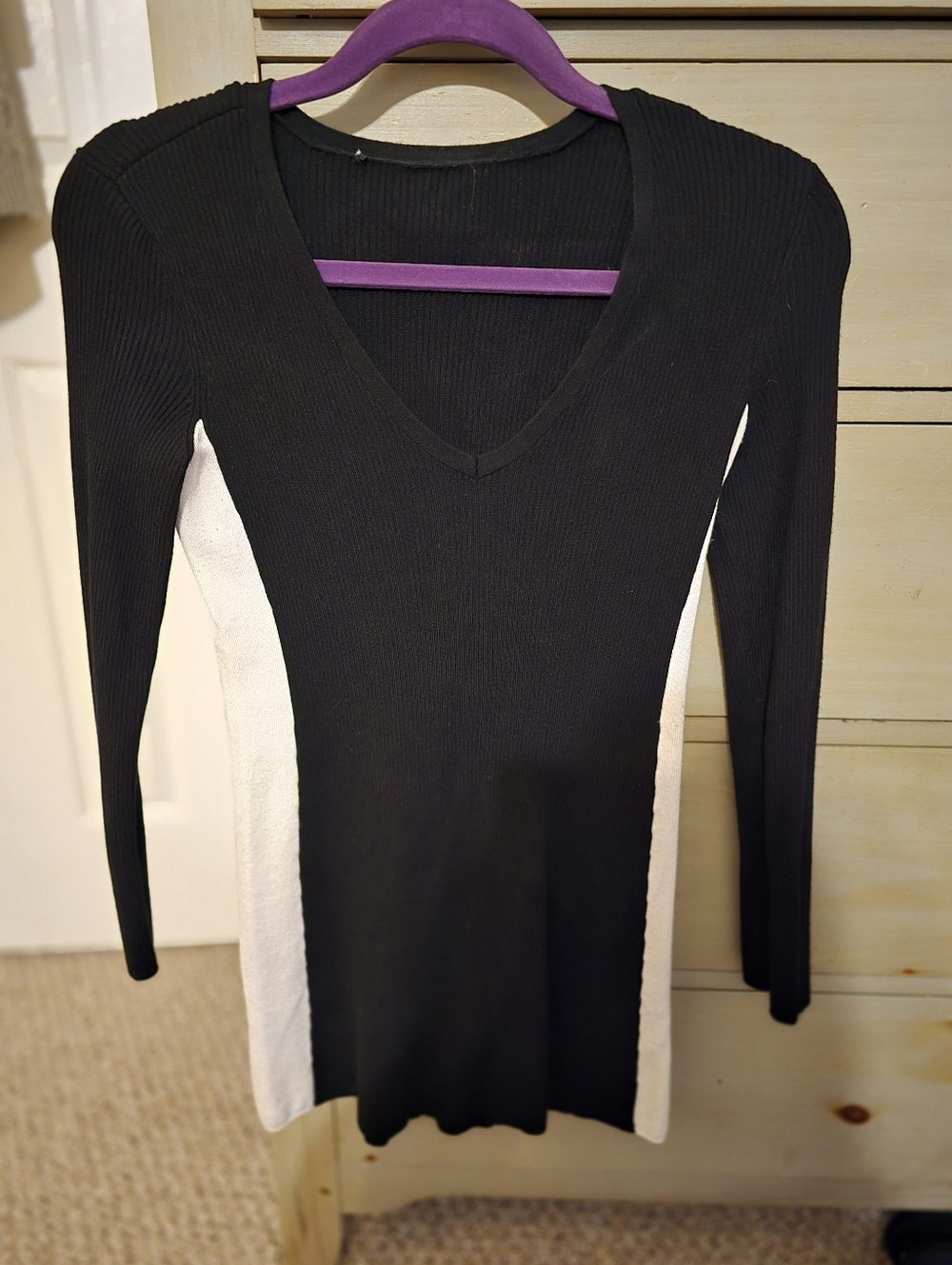 Shaped Size Two Tone Sweater